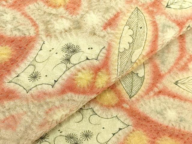 平和屋本店●極上 初代 久保田一竹 幻の辻が花 太鼓柄袋帯 金通し地 逸品 DZAC0146kh6