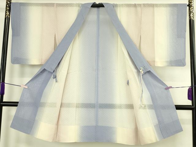 平和屋本店∞極上 道中着 スリーシーズン 春夏秋 塵除け ロング丈 七宝紋紗 暈し染め 伊と幸 反端付き 逸品 DZAC0161kh6
