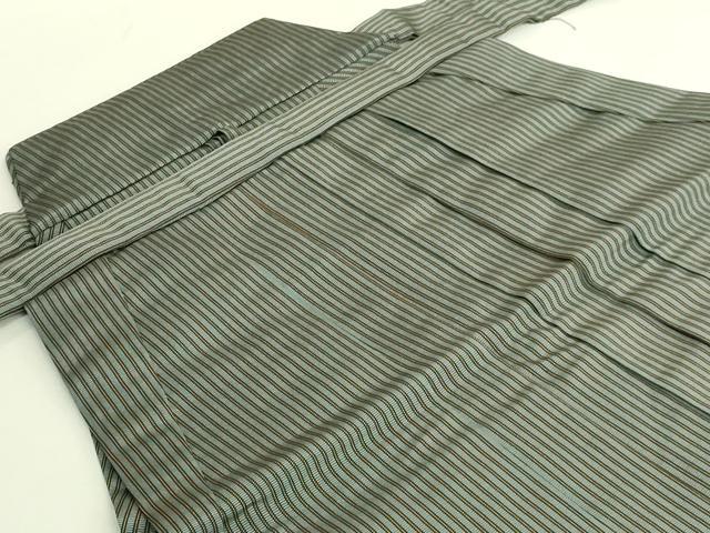 平和屋本店●極上 男性 人間国宝 甲田綏郎 精好仙台平 馬乗り袴 縞 逸品 DZAC0175kh6