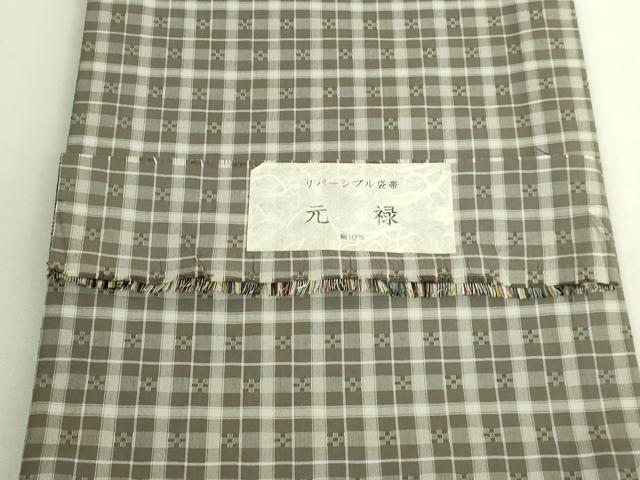 平和屋着物●極上 両面 全通柄袋帯 紬地 花織 元禄 証紙付き 逸品 未使用 DZAC0198kh6