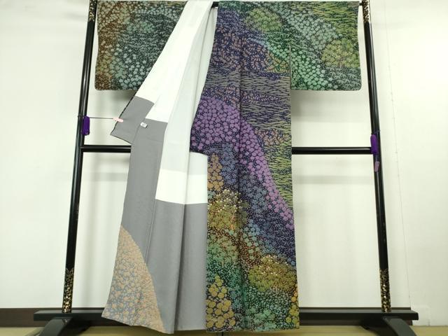 平和屋本店●極上 十日町 名門 滝泰謹製 訪問着 中国三大刺繍 相良刺繍 朧染め 襲絞り 暈し染め 金糸 金通し地 逸品 未使用 DZAC0205kh6