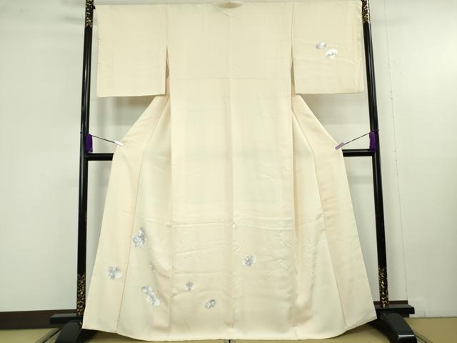 平和屋本店●極上 訪問着 総手刺繍 胡蝶蘭 砥粉色地 逸品 DZAC0210kh6