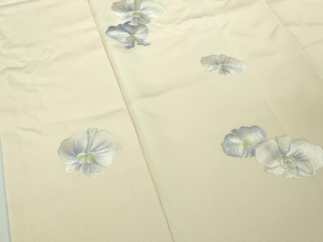 平和屋本店●極上 訪問着 総手刺繍 胡蝶蘭 砥粉色地 逸品 DZAC0210kh6