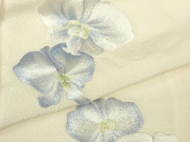 平和屋本店●極上 訪問着 総手刺繍 胡蝶蘭 砥粉色地 逸品 DZAC0210kh6