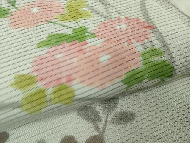 平和屋本店▽極上 訪問着 無双 紗袷 紗×絽 草花文 暈し染め 逸品 DZAC0216kh6