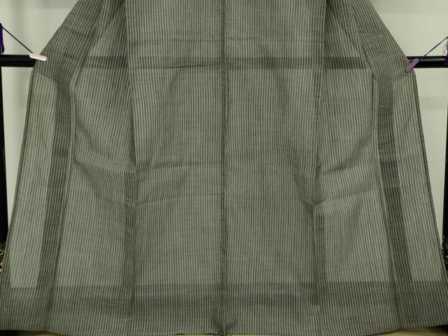 平和屋本店*極上 夏物 本場小千谷ちぢみ 麻 縞 千歳茶色×蒸栗色 逸品 DZAC0221kh6