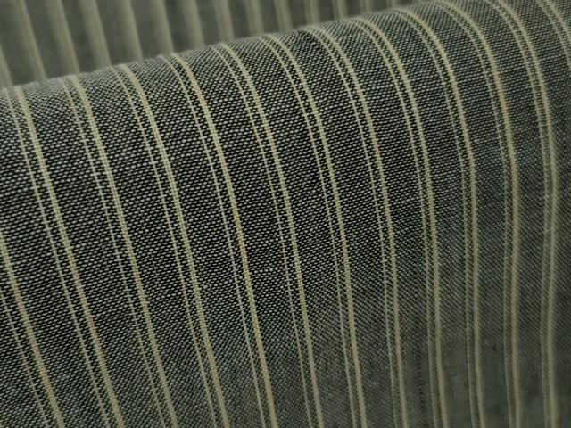 平和屋本店*極上 夏物 本場小千谷ちぢみ 麻 縞 千歳茶色×蒸栗色 逸品 DZAC0221kh6