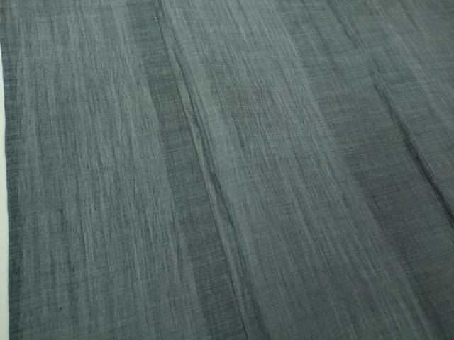 平和屋本店*極上 夏物 本場小千谷ちぢみ 麻 色無地 錆鼠色 反端付き 逸品 未使用 DZAC0222kh6