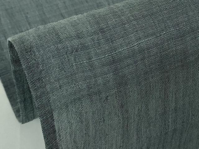 平和屋本店*極上 夏物 本場小千谷ちぢみ 麻 色無地 錆鼠色 反端付き 逸品 未使用 DZAC0222kh6