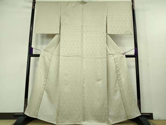 平和屋本店▽極上 皇室献上作家 藤井寛 色無地 単衣 花地紋 夏虫色 逸品 DZAC0231kh6