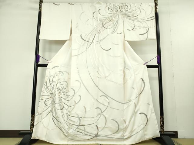 平和屋本店●極上 訪問着 総手刺繍 乱菊 象牙色地 逸品 DZAC0232kh6