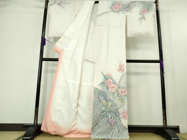 平和屋本店●極上 名門 藤娘きぬたや・総絞り 伊藤卓夫 訪問着 枝花文 暈し染め 逸品 未使用 DZAC0233kh6