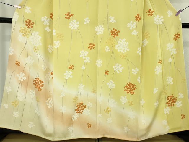 平和屋本店●極上 銀座 志ま亀 訪問着 枝垂れ花 暈し染め 鬼しぼ縮緬 たとう紙付き 逸品 DZAC0236kh6