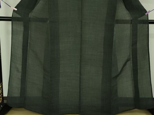 平和屋本店*極上 夏物 越後上布 苧麻 縞 黒緑色地 逸品 DZAC0242kh6