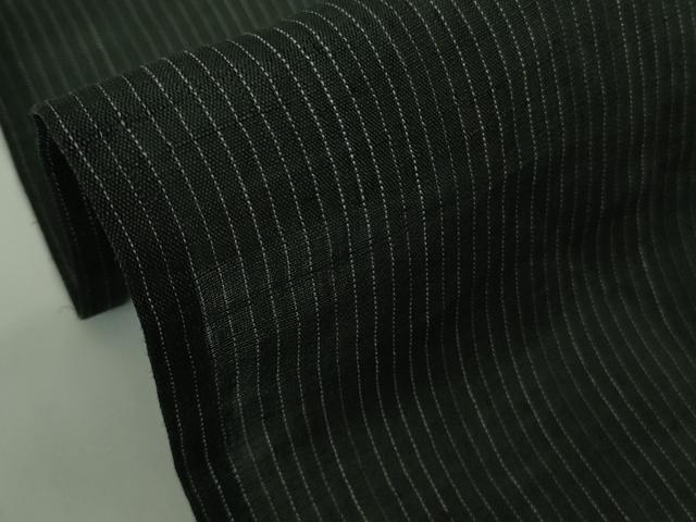 平和屋本店*極上 夏物 越後上布 苧麻 縞 黒緑色地 逸品 DZAC0242kh6