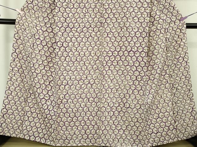 平和屋本店●極上 岩手の匠 草紫堂 南部絞り 紫根染 紬 亀甲繋ぎ 正絹 逸品 未使用 DZAC0247kh6