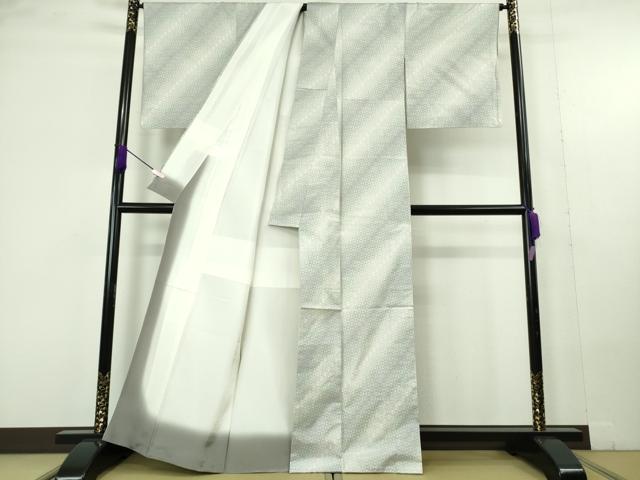 平和屋本店●極上 本場大島紬 白大島 7マルキ 斜線文 逸品 DZAC0255kh6