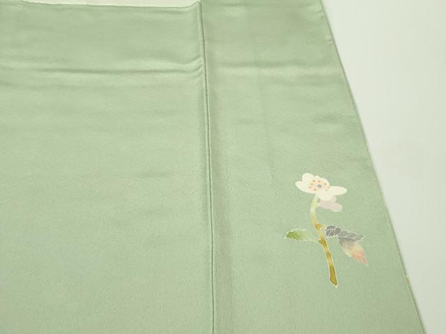 平和屋本店●極上 京加賀友禅 百貫石峰 訪問着 加賀百撰 枝花文 裏葉柳色地 色紙付き 逸品 未使用 DZAC0268kh6