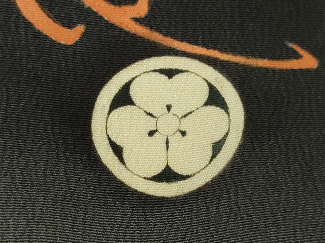 平和屋本店●極上 アンティーク 大正ロマン 振袖 駒刺繍 手刺繍 立波飛鶴松文 暈し染め 黒地 金糸 逸品 DZAC0271kh6