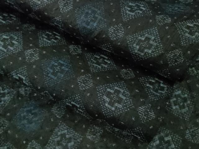 平和屋本店*極上 夏物 重要無形文化財 本場宮古上布 苧麻 菱文 逸品 DZAC0272kh6