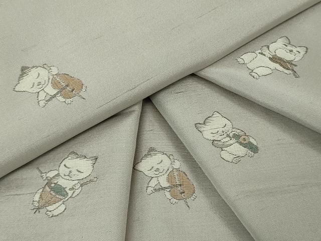 平和屋着物∞極上 京の名門・菱屋六右ェ門 紬 長羽織 猫 楽器 逸品 DZAC0286kh6