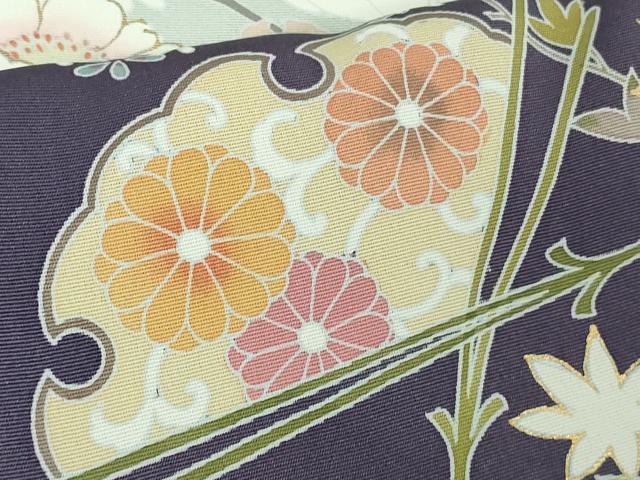 平和屋本店●極上 訪問着 作家物 駒刺繍 流水花松文 暈し染め 金彩 反端付き 逸品 未使用 DZAC0288kh6