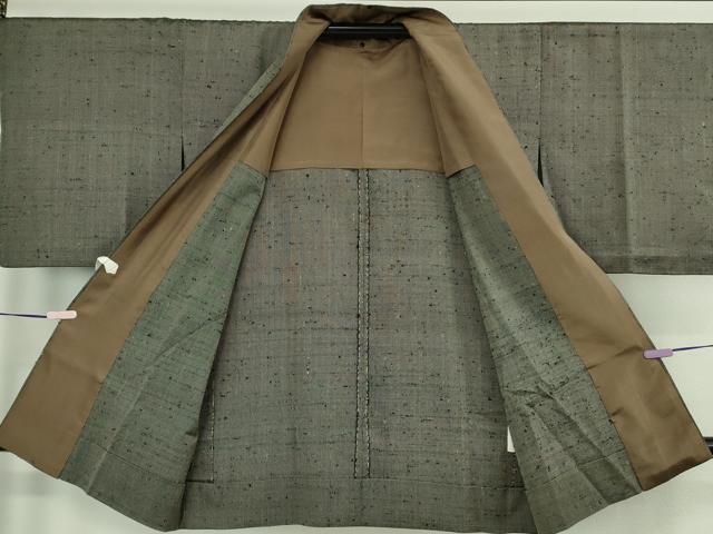 平和屋着物∞希少 ざざんざ織 単衣 道中着 ロング丈 逸品 DZAC0293kh6