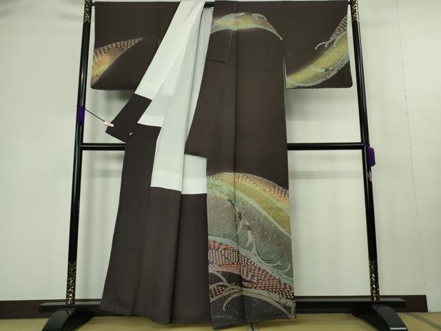 平和屋本店●極上 十日町 名門 滝泰謹製 訪問着 相良刺繍 おぼろ染 襲ね絞り 暈し染め 金通し地 逸品 未使用 DZAC0301kh6