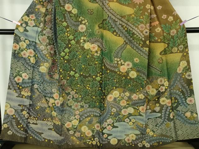 平和屋本店●極上 訪問着 辻が花 暈し染め 金通し地 逸品 DZAC0306kh6