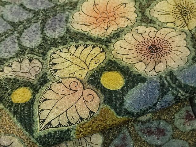 平和屋本店●極上 訪問着 辻が花 暈し染め 金通し地 逸品 DZAC0306kh6