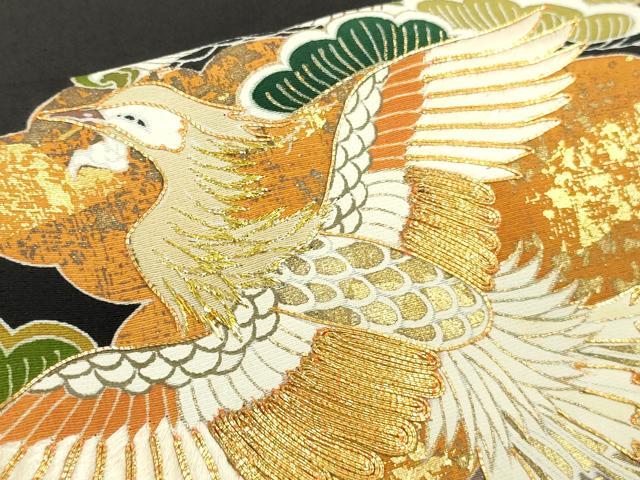 平和屋本店●極上 創業460年・千總 黒留袖 駒刺繍 鳳凰吉祥花文 金彩 逸品 未使用 DZAC0308kh6
