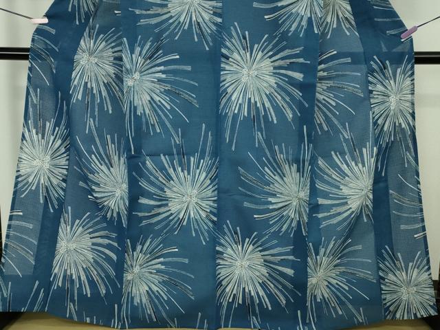 平和屋本店∴極上 夏物 竺仙 綿紅梅 浴衣 松葉 綿 反端付き 逸品 DZAC0317kh6