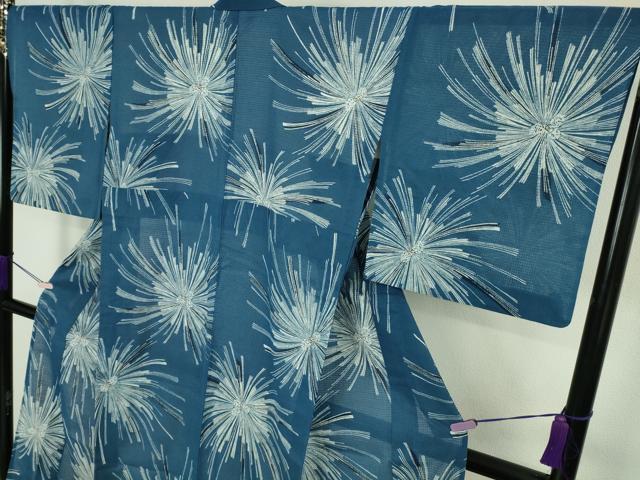 平和屋本店∴極上 夏物 竺仙 綿紅梅 浴衣 松葉 綿 反端付き 逸品 DZAC0317kh6