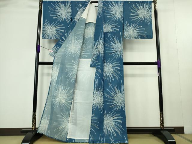 平和屋本店∴極上 夏物 竺仙 綿紅梅 浴衣 松葉 綿 反端付き 逸品 DZAC0317kh6