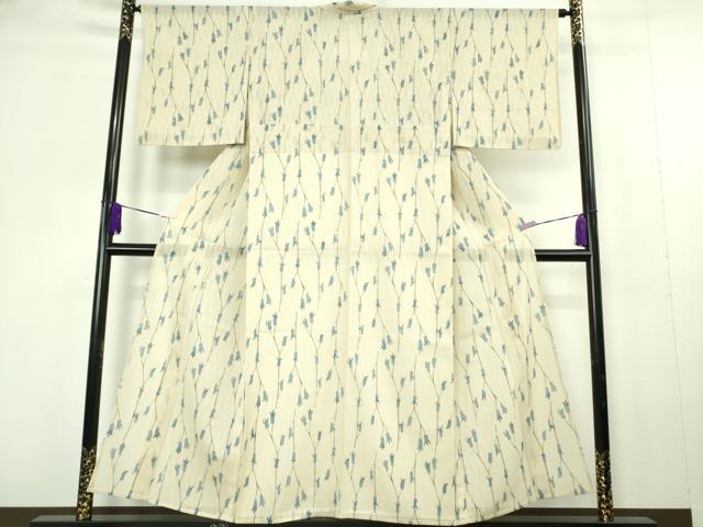 平和屋本店*極上 夏物 首里 ロートン織 道屯織 小紋 型染 枝蕾 蒸栗色地 逸品 DZAC0321kh6