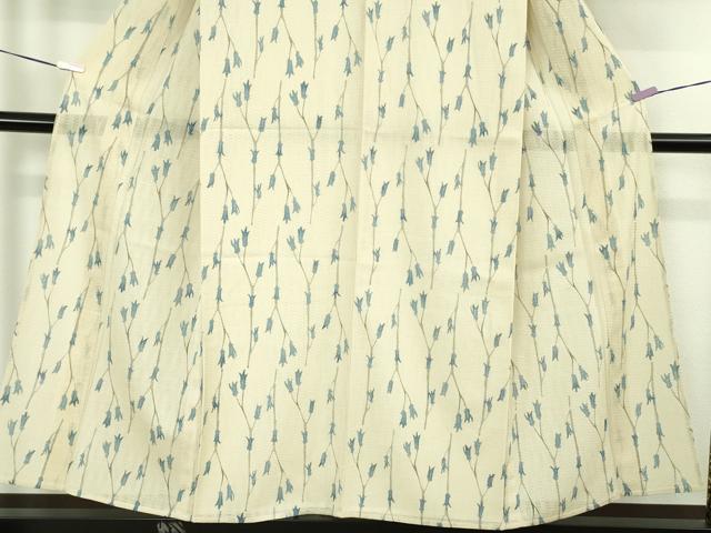 平和屋本店*極上 夏物 首里 ロートン織 道屯織 小紋 型染 枝蕾 蒸栗色地 逸品 DZAC0321kh6
