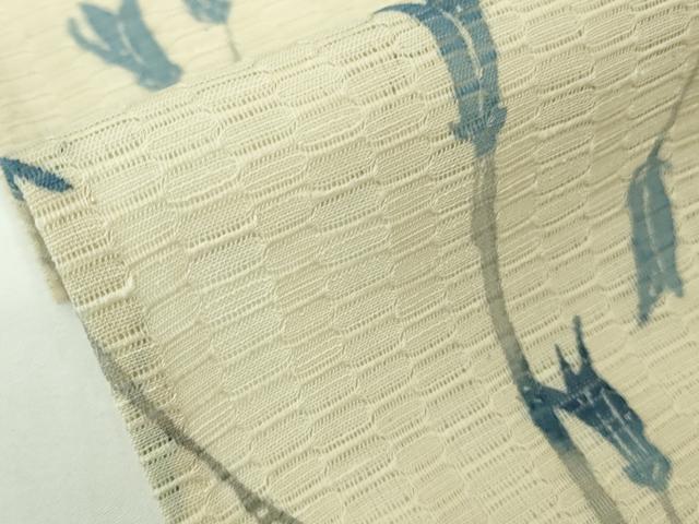 平和屋本店*極上 夏物 首里 ロートン織 道屯織 小紋 型染 枝蕾 蒸栗色地 逸品 DZAC0321kh6