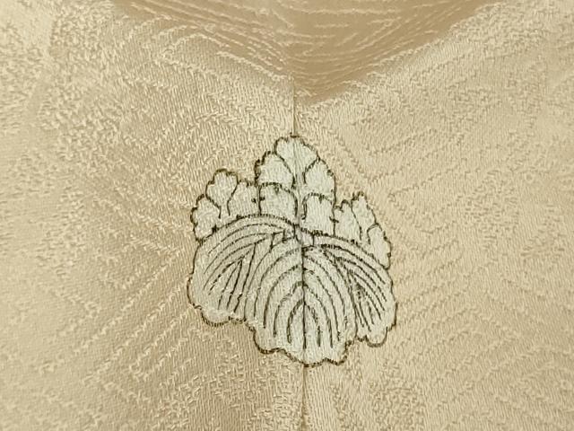 平和屋本店●極上 皇室献上作家 藤井寛 訪問着 駒刺繍 雲取り吉祥花文 鳥の子色地 金彩 ロング丈 逸品 DZAC0327kh6
