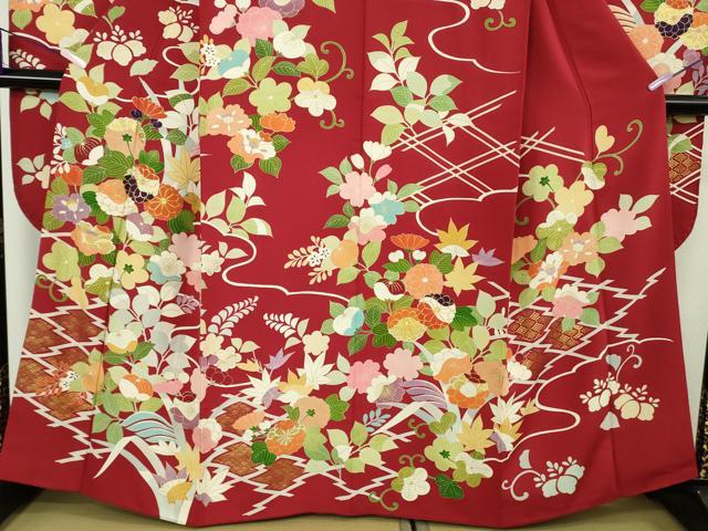 平和屋本店●極上 創業460年・千總 振袖 駒刺繍 松川菱 吉祥花文 金彩 東急百貨店扱い 逸品 DZAC0331kh6
