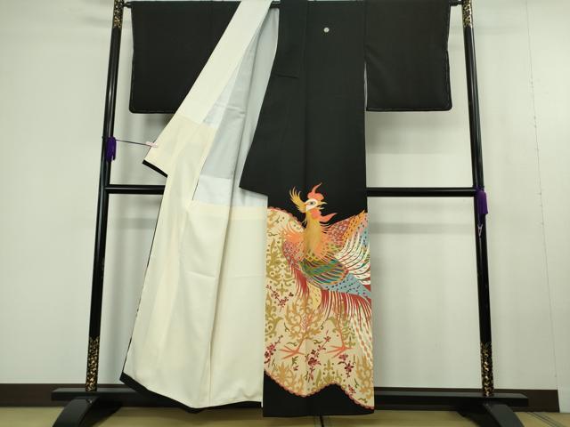 平和屋本店●極上 本加賀友禅作家 木村雨山 黒留袖 刺繍 鳳凰 金糸 逸品 DZAC0336kh6