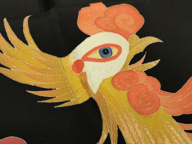 平和屋本店●極上 本加賀友禅作家 木村雨山 黒留袖 刺繍 鳳凰 金糸 逸品 DZAC0336kh6