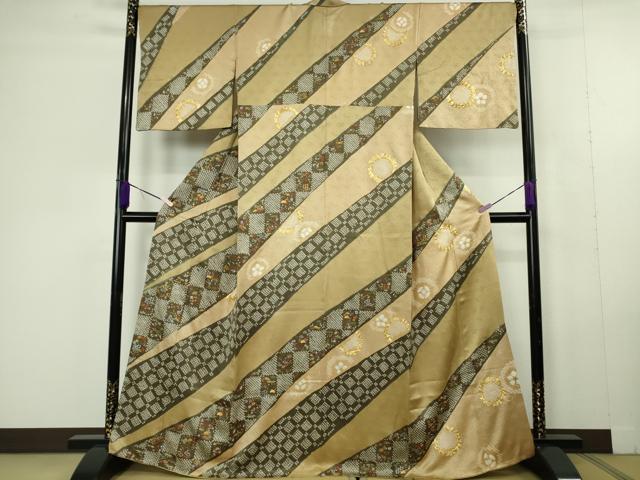 平和屋本店●極上 訪問着 駒刺繍 絞り 宝尽くし 吉祥花松文 金彩 逸品 DZAC0349kh6
