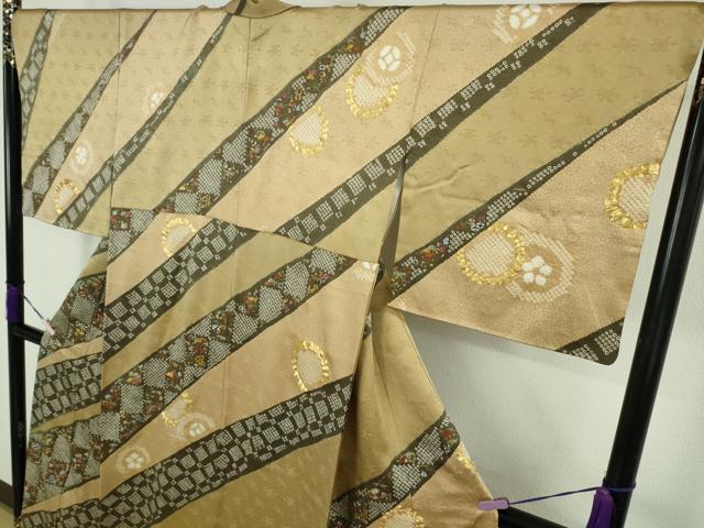 平和屋本店●極上 訪問着 駒刺繍 絞り 宝尽くし 吉祥花松文 金彩 逸品 DZAC0349kh6