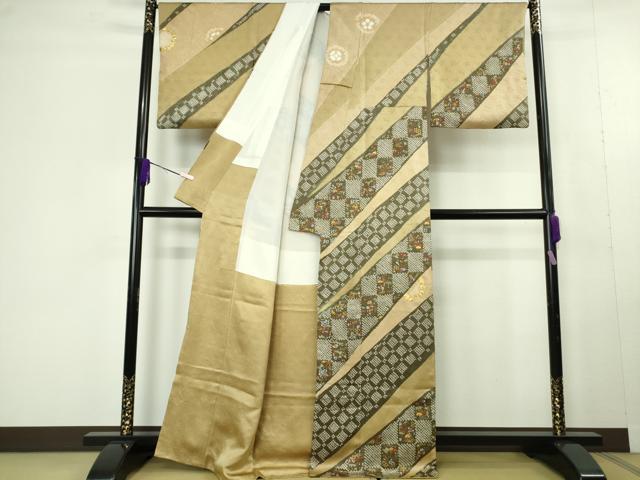 平和屋本店●極上 訪問着 駒刺繍 絞り 宝尽くし 吉祥花松文 金彩 逸品 DZAC0349kh6
