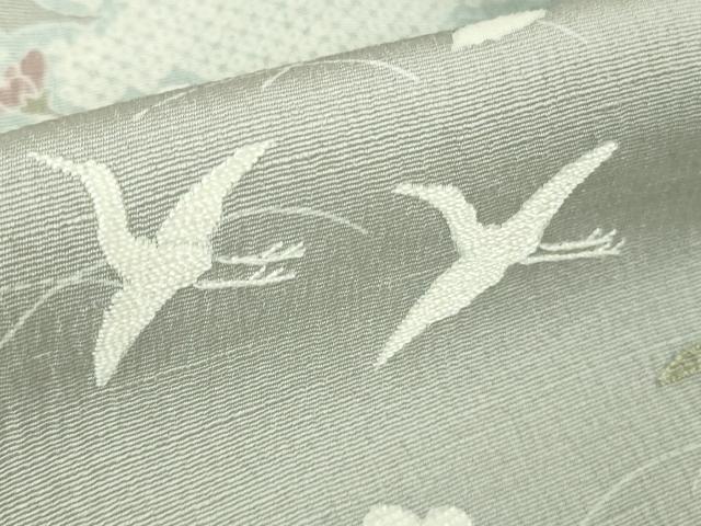 平和屋本店●極上 中国三大刺繍 スワトウ刺繍 汕頭刺繍 相良刺繍 訪問着 友禅 飛鳥風景 暈し染め 金糸 縮緬地 逸品 DZAC0351kh6