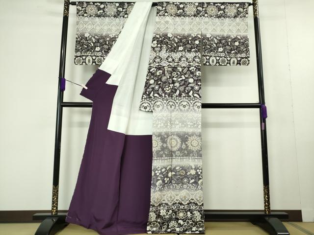 平和屋本店●極上 中国三大刺繍 スワトウ刺繍 汕頭刺繍 正倉院更紗花文 暈し染め 金糸 逸品 未使用 DZAC0352kh6