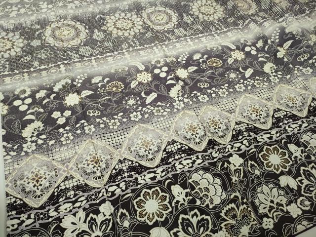 平和屋本店●極上 中国三大刺繍 スワトウ刺繍 汕頭刺繍 正倉院更紗花文 暈し染め 金糸 逸品 未使用 DZAC0352kh6