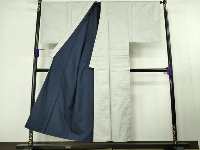 平和屋本店●極上 男性 お召 アンサンブル 白お召 100亀甲 総詰め 長羽織 羽裏・龍虎 逸品 DZAC0362kh6