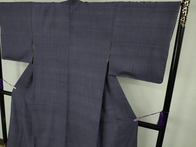 平和屋本店●極上 浦野理一 経節紬 色無地 濃鼠色 逸品 DZAC0364kh6