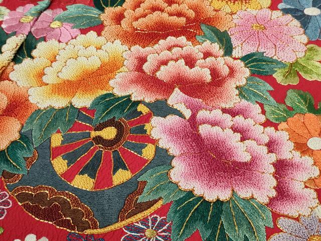 平和屋本店●極上 中国三大刺繍 相良刺繍 お引きずり・お引き摺り・引き振袖 和装 駒刺繍 総刺繍 金糸 仮絵羽 逸品 未使用 DZAC0373kh6